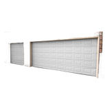 Puerta de Garage de alta calidad, Color blanco 10X8 pies, AISLADA, Estilo Americana , CUADRO CORTO.
